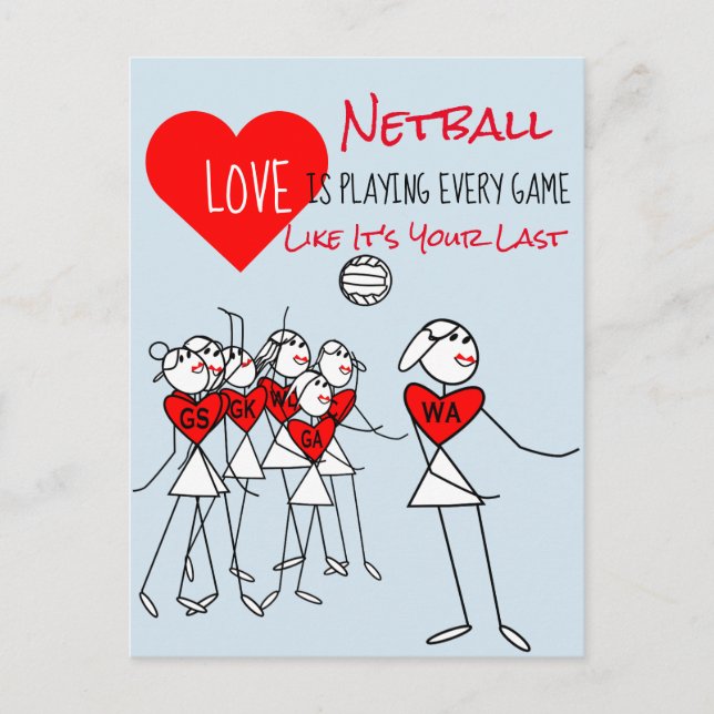 Carte Postale Clipart Et Devis De Netball Motivationnel Du Lecte (Devant)