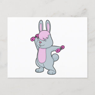 Carte Postale Cloche de Fitness Lapin