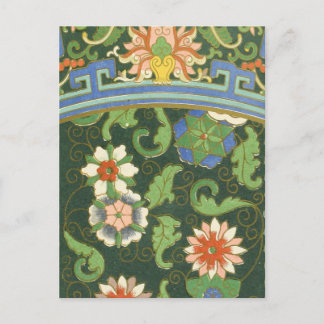 Carte Postale Cloisonne Chine Patter Asiatique Oriental