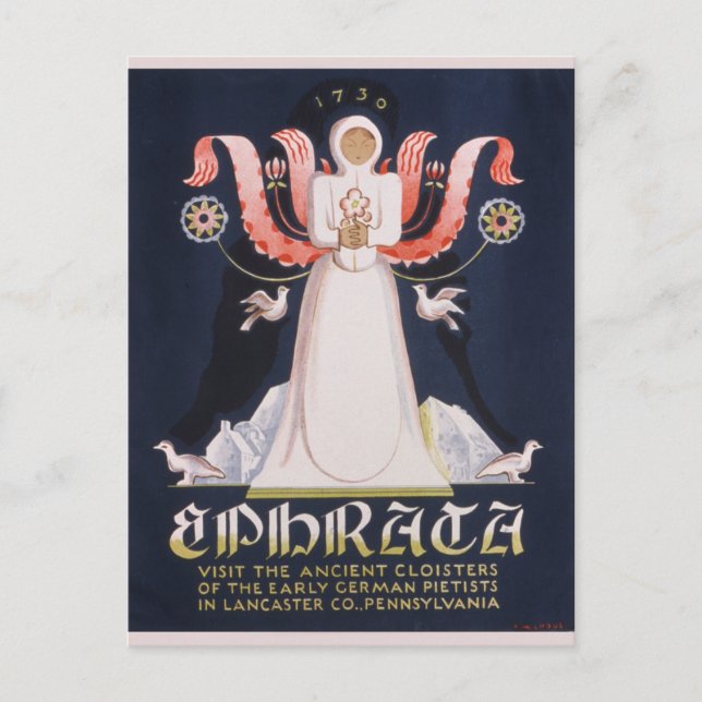 Carte Postale Cloîtres vintages Ephrata Pennsylvania (Devant)