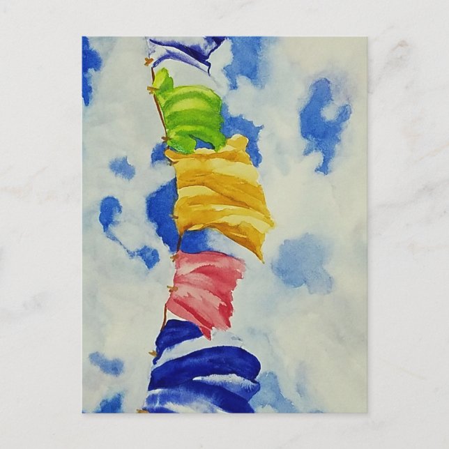 Carte Postale Clothesline Art Whimsical (Devant)