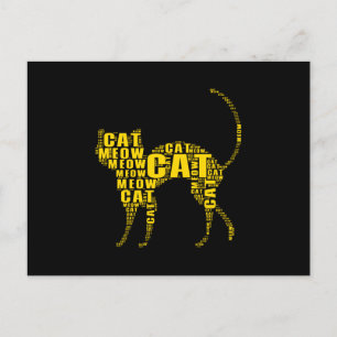 Carte Postale Cloud de mots de chat mignon