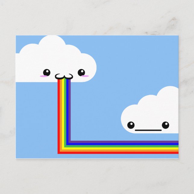 Carte Postale Cloud Puking Rainbow Card (Devant)