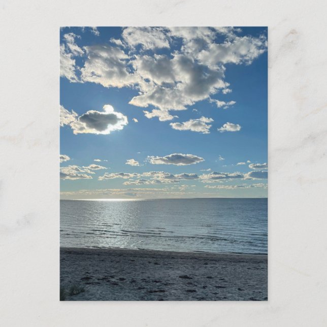 Carte Postale Clouds Cloudy Blue Sky Empty Beach  (Devant)