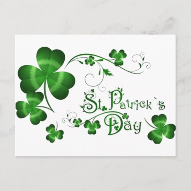 Carte Postale Clover de la Saint-Patricks (Devant)