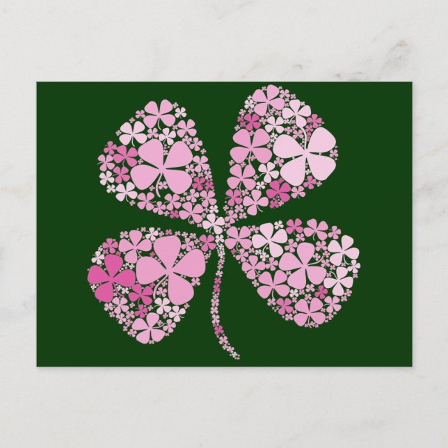 Carte Postale Clover rose infiniment chanceux (Devant)