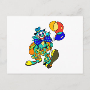 Carte Postale Clown avec ballons
