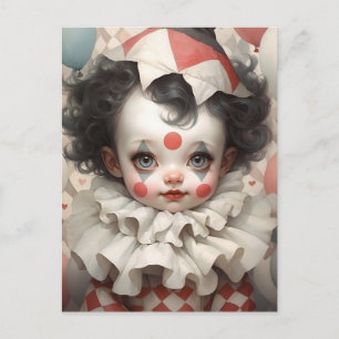 Carte Postale Clown bébé mignon aux couleurs Vintages