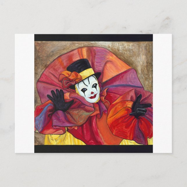 Carte Postale Clown carnavalesque (Devant)