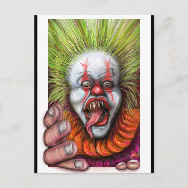 Carte Postale clown effrayant (Devant)
