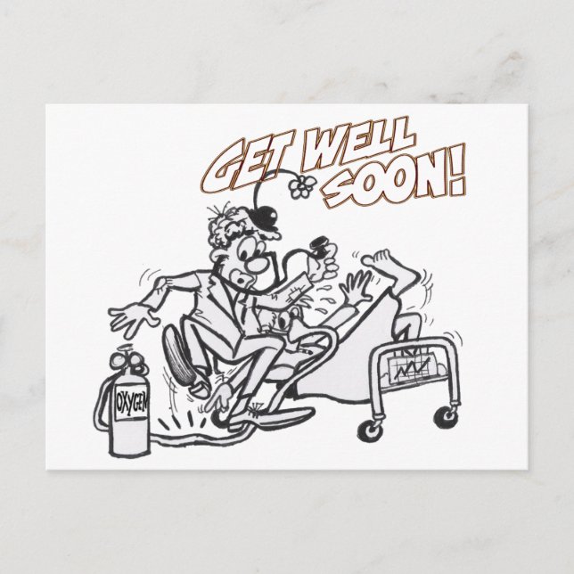 Carte Postale Clown Get Well Coloring Plate (Devant)