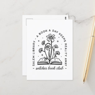 Carte Postale Club d'amoureux du livre sorcières filles lire équ