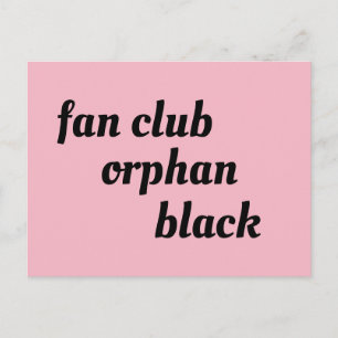 Carte Postale club de fans orphan black police de caractères rét