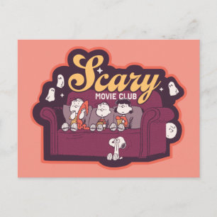 Carte Postale Club de film d'horreur Peanuts sur le canapé d'Hal