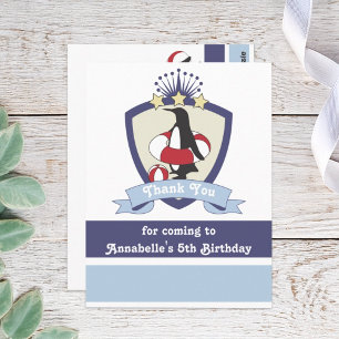Carte Postale Club de natation pour enfants Crest Cute Penguin M