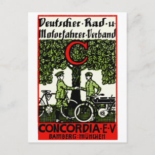 Carte Postale Club de vélo et de moto allemand 1925