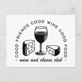 Carte Postale Club des amateurs de vin et de fromage