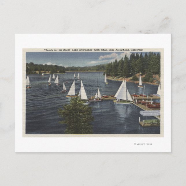 Carte Postale Club nautique, Course en Voilier (Devant)