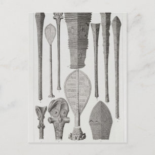 Carte Postale Clubs polynésiens et insignes de rang