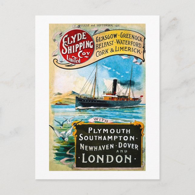 Carte Postale Clyde Shipping Company - Vintage (Devant)