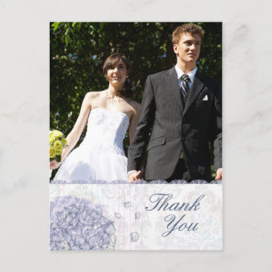 Carte Postale Cobalt bleu hydrangea fleur mariage merci