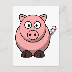 Carte Postale Cochon de dessin mignon
