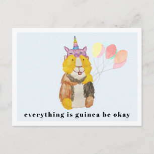 Carte Postale Cochon de Guinée mignon et ballons   Sois OK