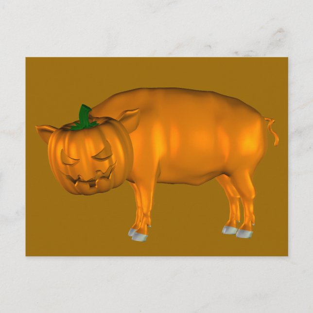 Carte Postale Cochon d'Halloween bizarre (Devant)
