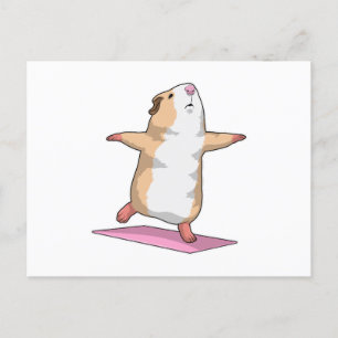 Carte Postale Cochon d'Inde Yoga Méditation Fitness
