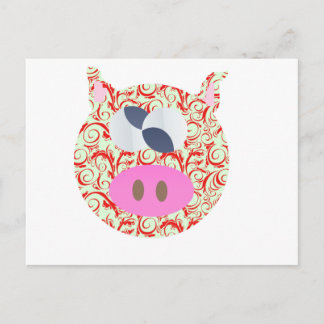 Carte Postale Cochon fou