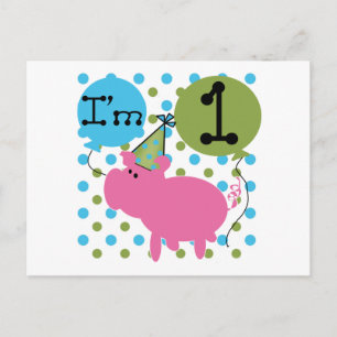 Carte Postale Cochon Je suis 1 Tshirts et cadeaux d'anniversaire