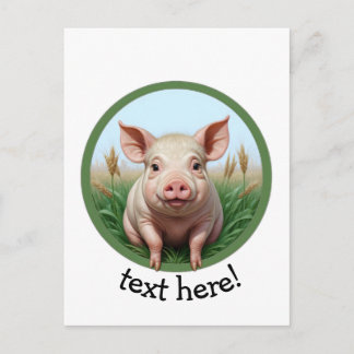 Carte Postale cochon mignon avec votre texte
