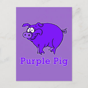 Carte Postale Cochon pourpre sur l'habillement, Mugs, Chemises b
