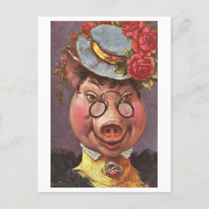 Carte Postale Cochon vintage