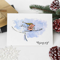 Cochon Volant - Cochon Athlète de Saut à Ski Cool