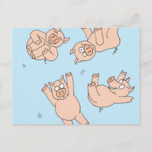 Carte Postale Cochons de Trampoline