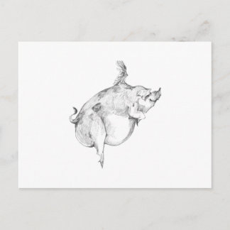 Carte postale cochons volants