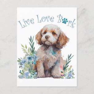 Carte Postale Cockapoo Chien Maman Floral