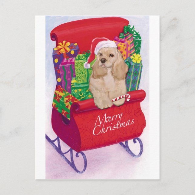 Carte postale Cocker Spaniel Christmas (Devant)