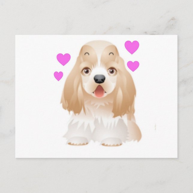 Carte Postale Cocker Spaniel d'amour (Devant)