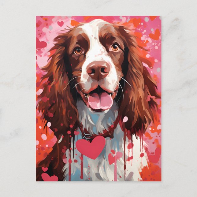 Carte Postale Cocker Spaniel Saint-Valentin (Devant)