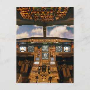 Carte Postale cockpit Jet Aircraft