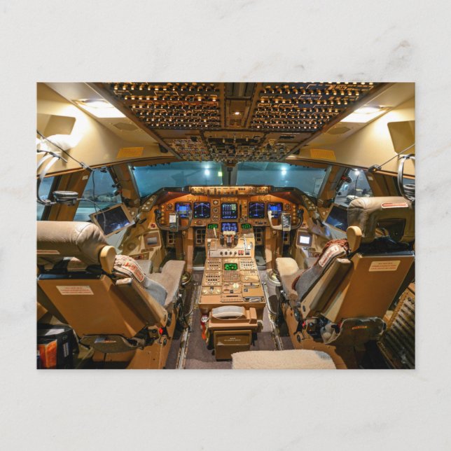 Carte Postale Cockpit Jet commercial (Devant)