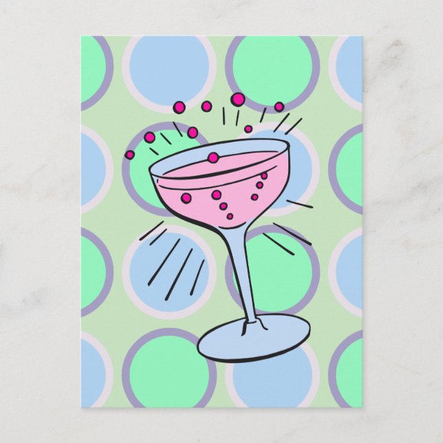 Carte Postale Cocktail Pop Art (Devant)