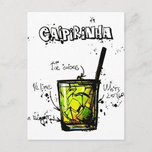 Carte Postale Cocktail Recipe Caipirinia