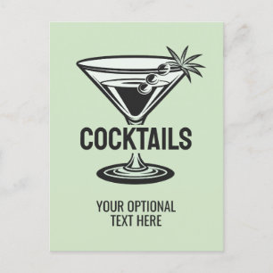 Carte Postale Cocktail texte personnalisé