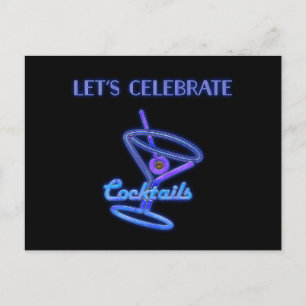 Carte Postale Cocktails Personnalisés Let's Celebrate Texte Pers