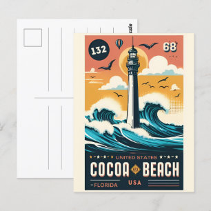 Carte Postale Cocoa Beach City Floride ligne de côte cadeaux