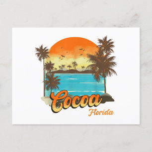 Carte Postale Cocoa Florida Beach Vacances été Palm Sunset