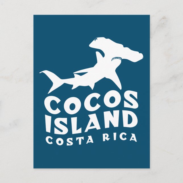 Carte Postale Cocos Island Costa Rica Natation Avec Requins (Devant)